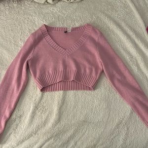Pink Cropped Sweater